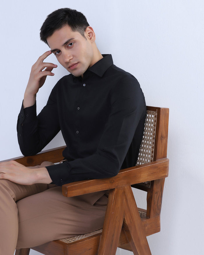 Black Textured Shirt - Clark
