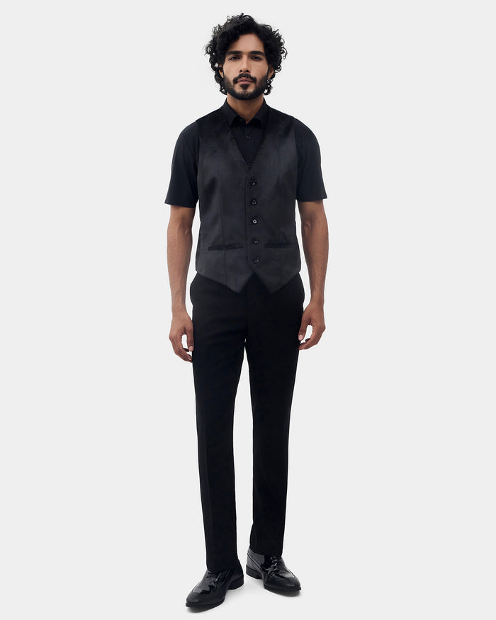Black Three Piece Stripe Suit - Tuxen