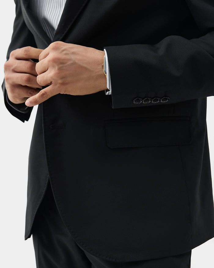 Black Two Piece Textured Suit - Atoll