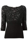 Nina Ricci Black Wool Blend Lace Sweater - Runway Catalog
