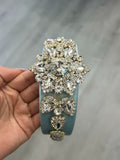 Blue Crystal Lined Headband