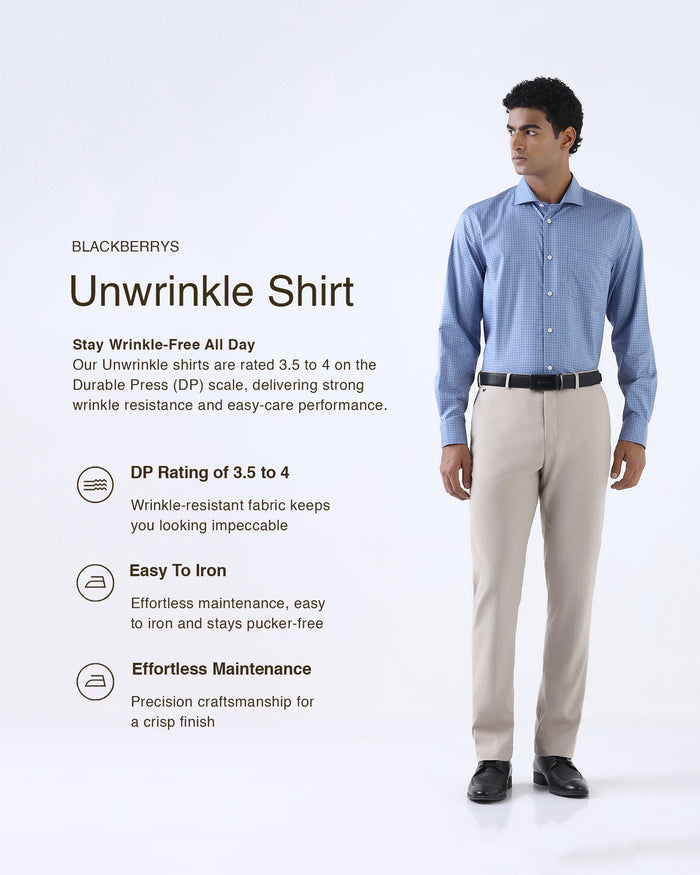 Blue Non Iron Check Shirt - Episode
