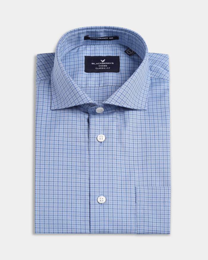 Blue Non Iron Check Shirt - Episode
