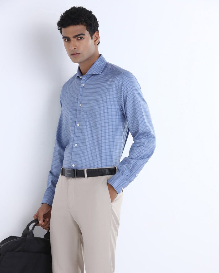 Blue Non Iron Check Shirt - Episode