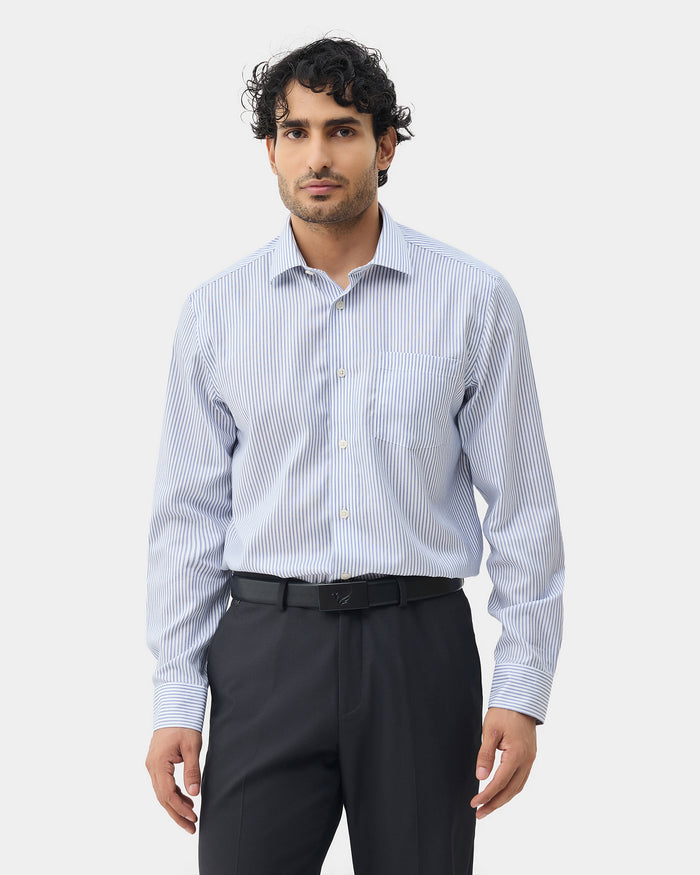 Blue Non Iron Stripe Shirt - Eden