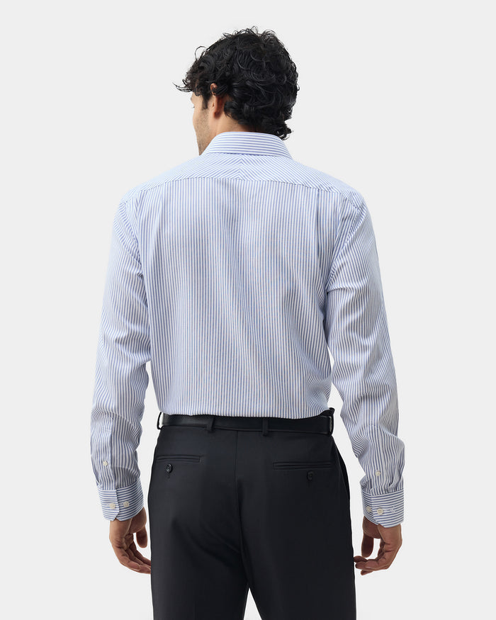 Blue Non Iron Stripe Shirt - Eden