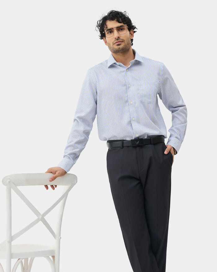 Blue Non Iron Stripe Shirt - Eden