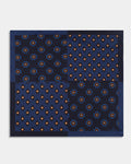 Blue Printed 100% Silk Pocket Square - Arve