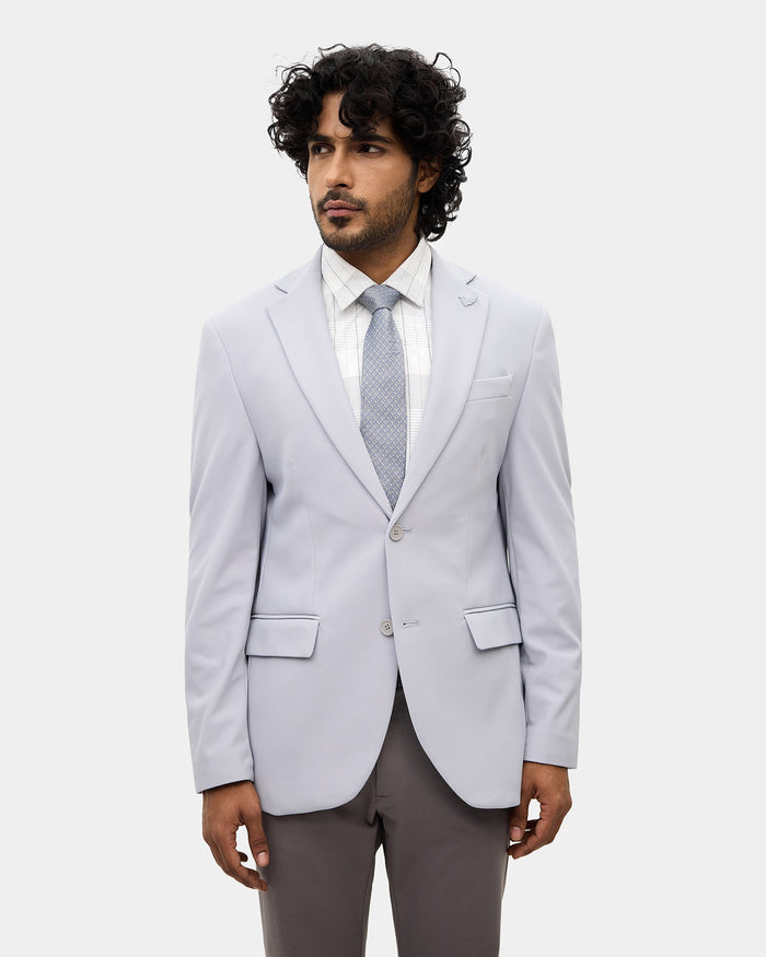 Blue Textured Blazer - Mit