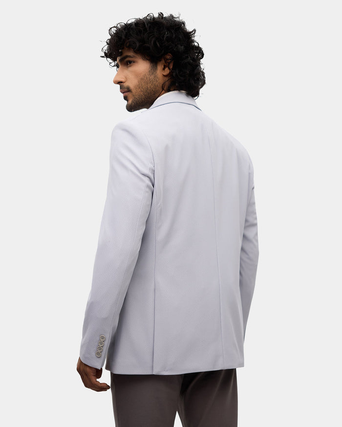 Blue Textured Blazer - Mit
