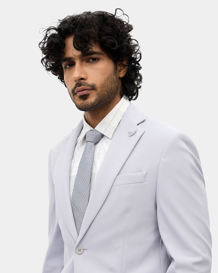 Blue Textured Blazer - Mit