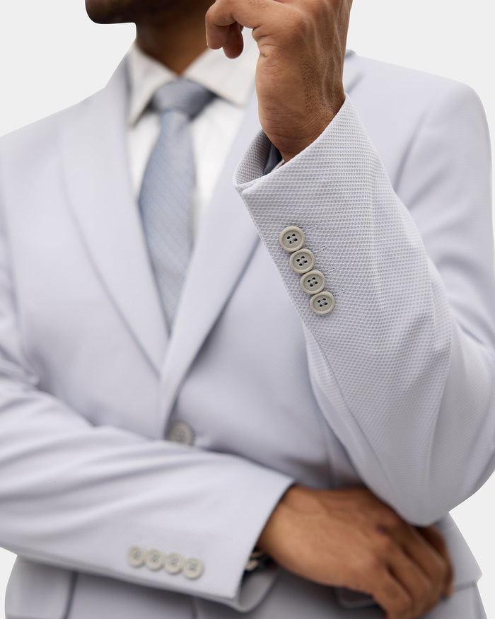 Blue Textured Blazer - Mit