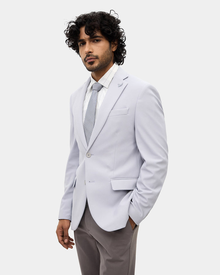 Blue Textured Blazer - Mit