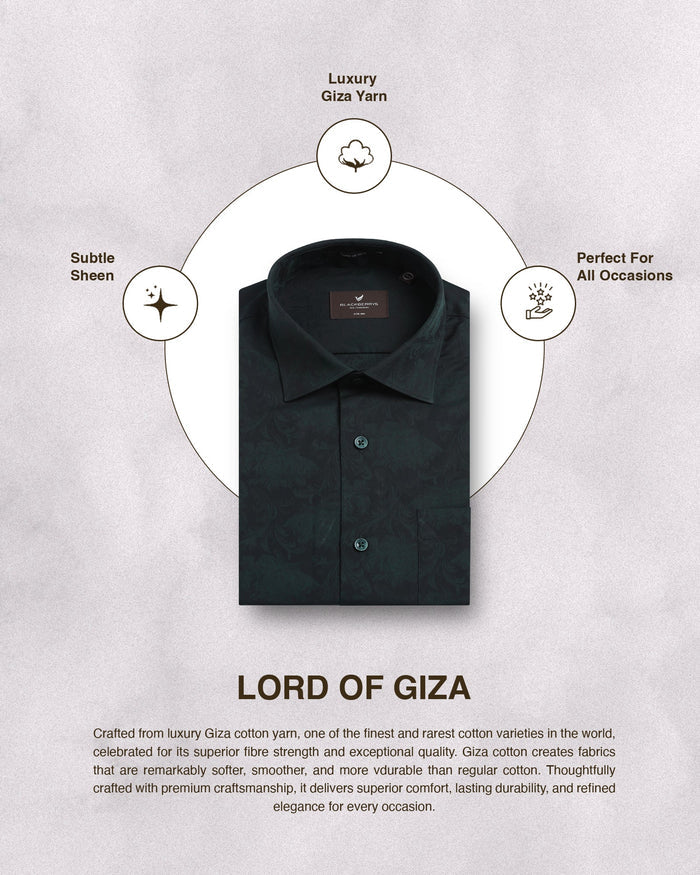 Bottle Green Jacquard Shirt - Wasabi