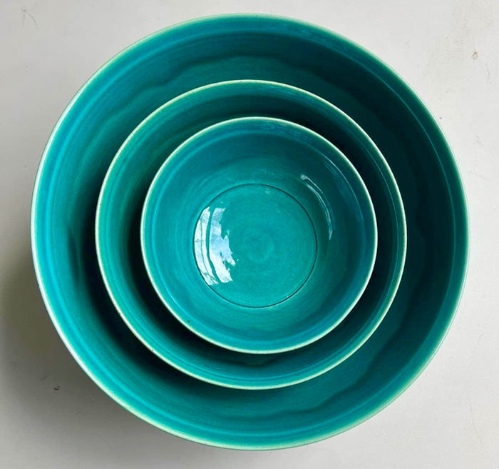 Bowl, Handmade Turquoise 6"