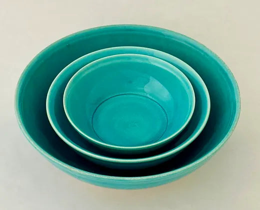 Bowl, Handmade Turquoise 6"