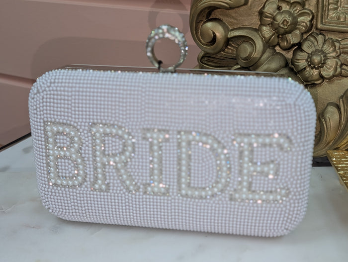 Bride Pearl and Rhinestone Clutch