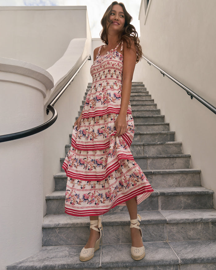 Brooke Multi Tier Midi Dress in Floral