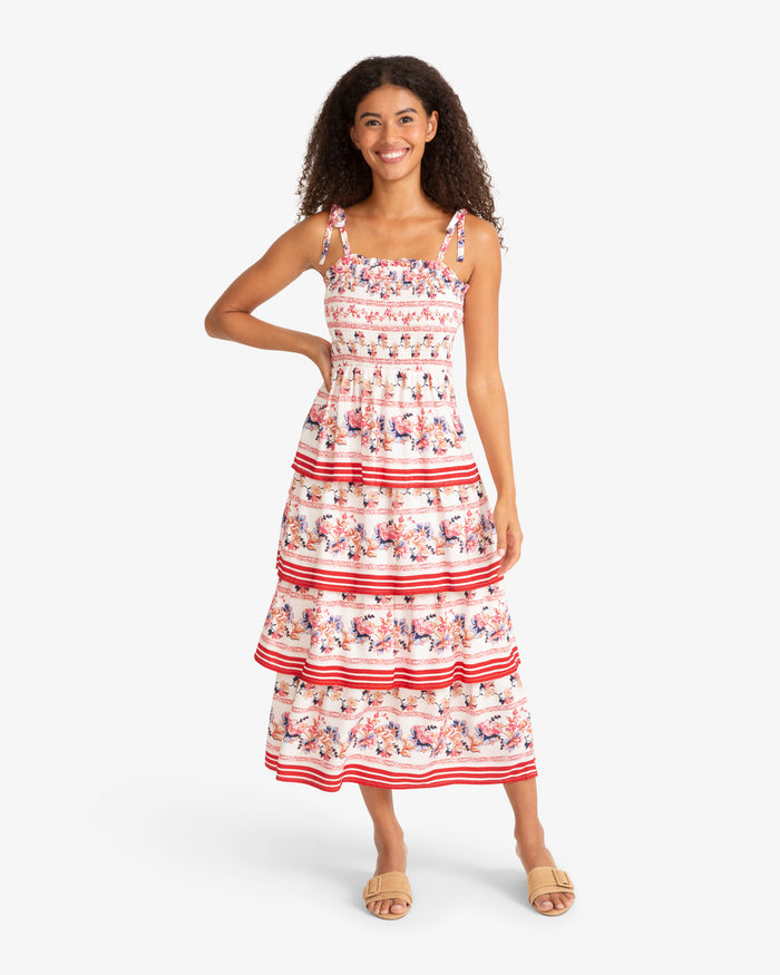 Brooke Multi Tier Midi Dress in Floral