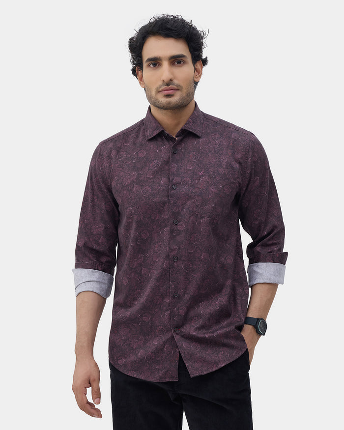 LONG SLEEVE INDIA FIT ALL OVER PRINT SHIRT