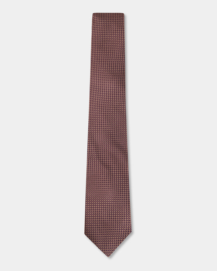 Brown Silk Jacquard Tie - Alba