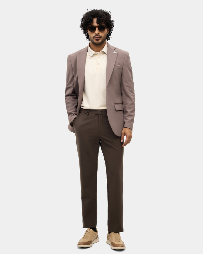Brown Textured Blazer - Mit