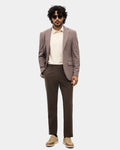 Brown Textured Blazer - Mit