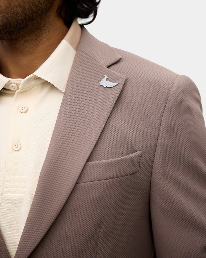 Brown Textured Blazer - Mit