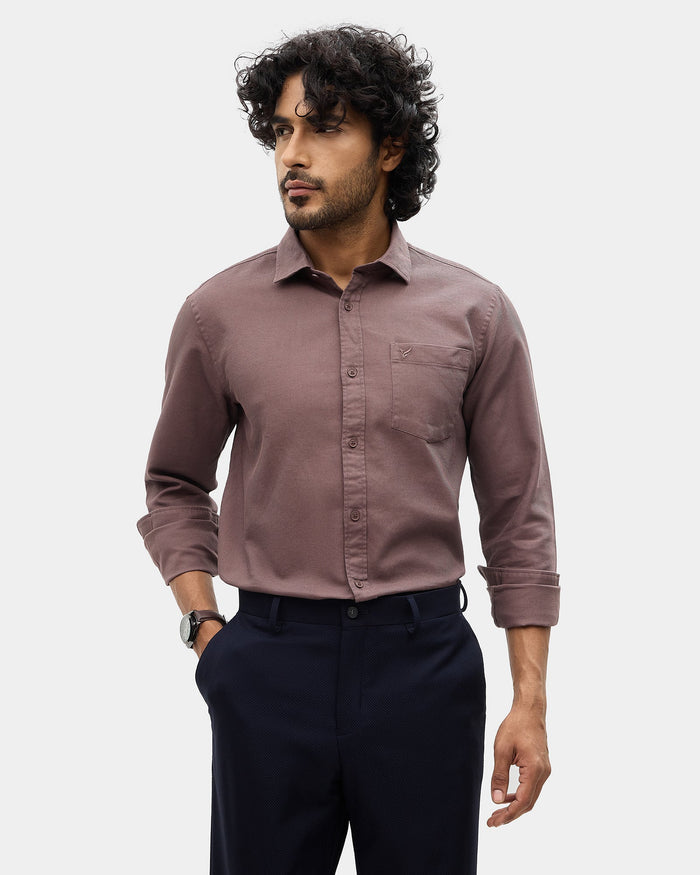Brown Textured Shirt - Caty