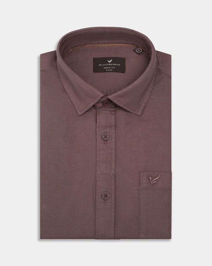 Brown Textured Shirt - Caty