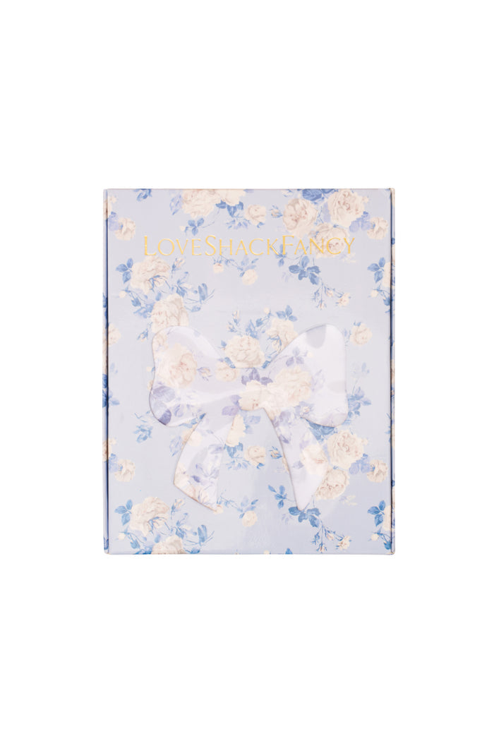 Blue floral with bow embossing card box