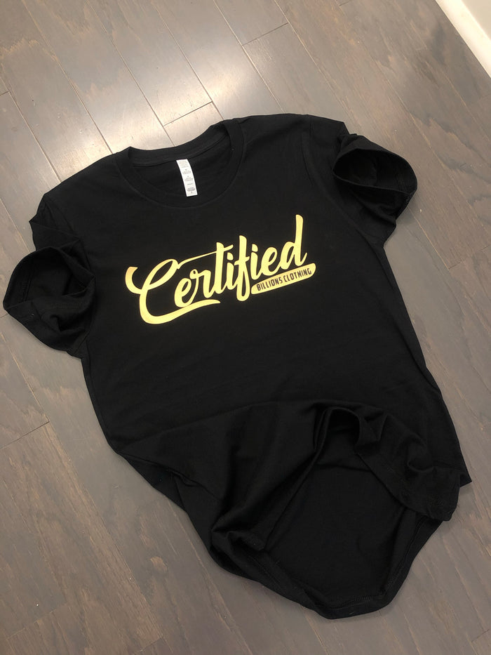 “Certified” Tee (Black/Gold)