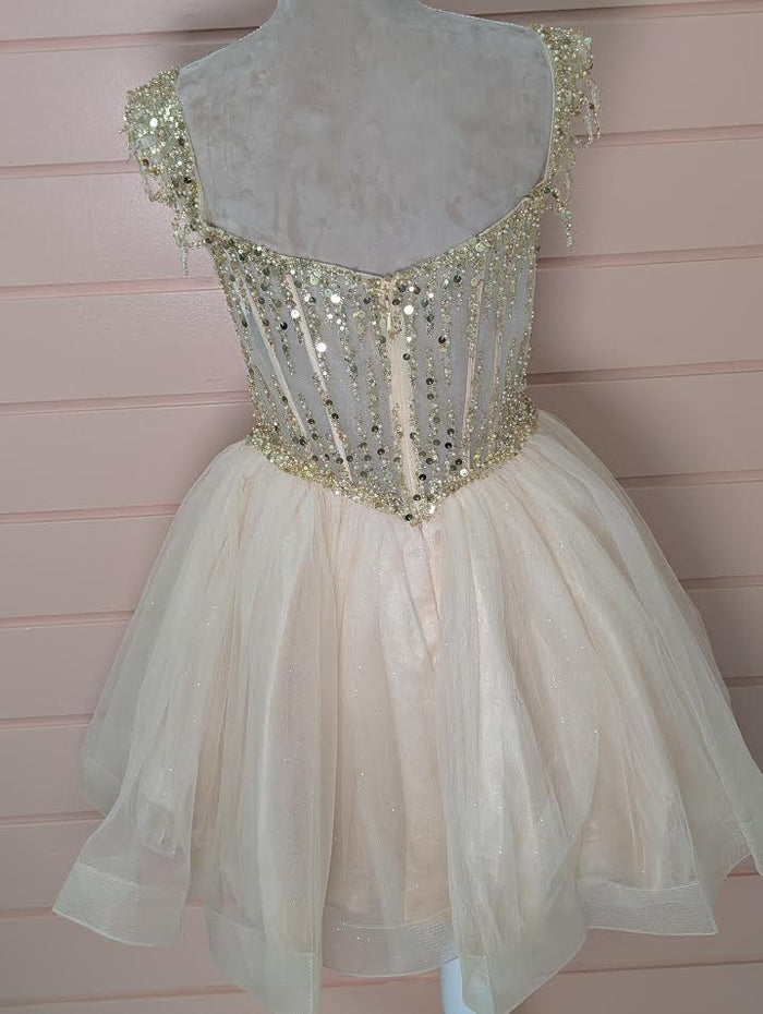Champagn Fringe Off The Shoulder