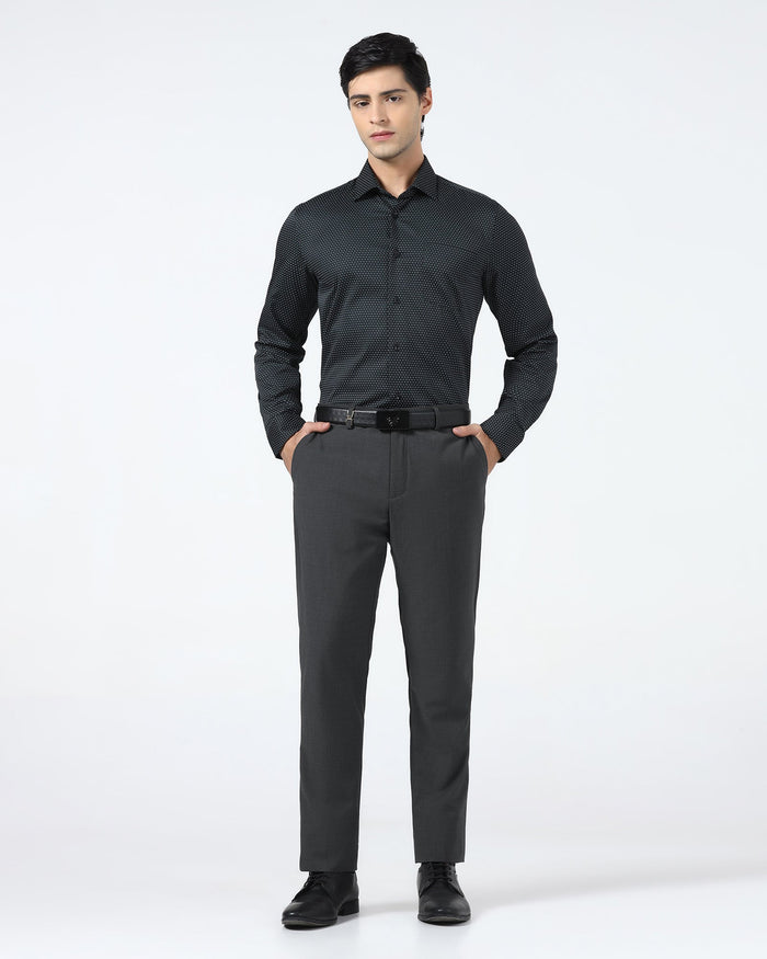 Charcoal Luxe Solid Trouser - Mike