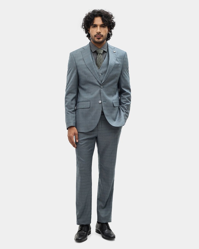 Charcoal Three Piece Check Suit - Celton