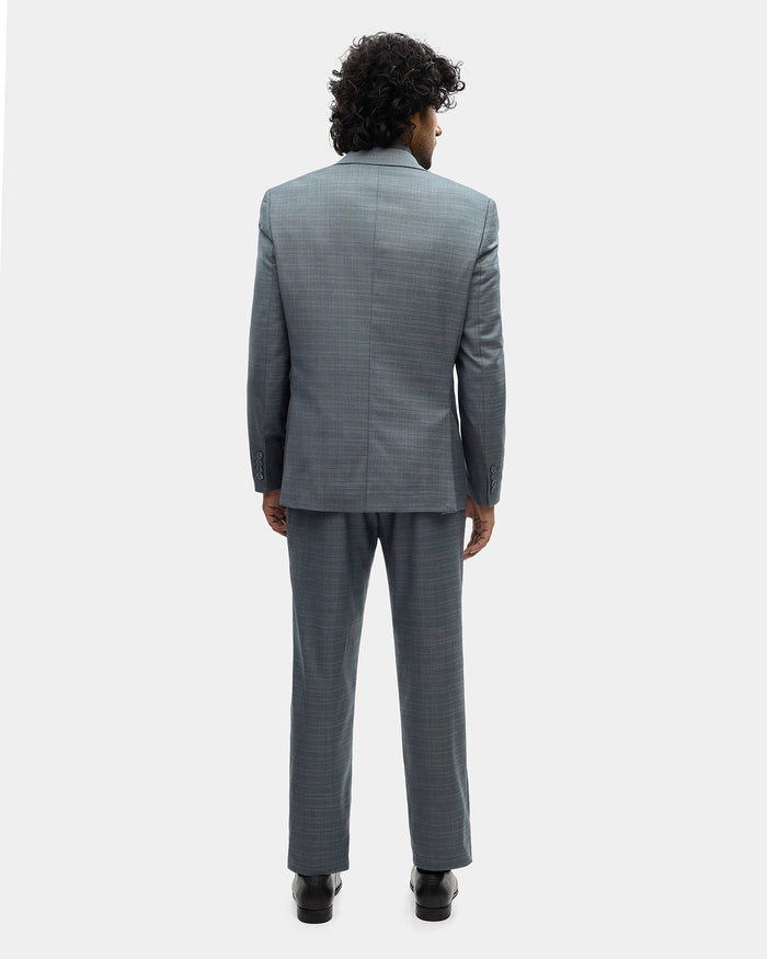 Charcoal Three Piece Check Suit - Celton