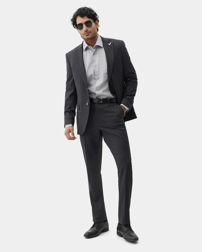 Charcoal Two Piece Solid Suit - Gesto