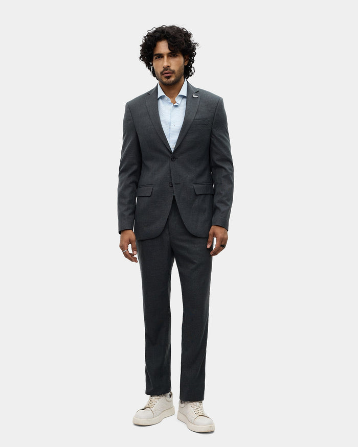 Charcoal Two Piece Textured Suit - Heckle