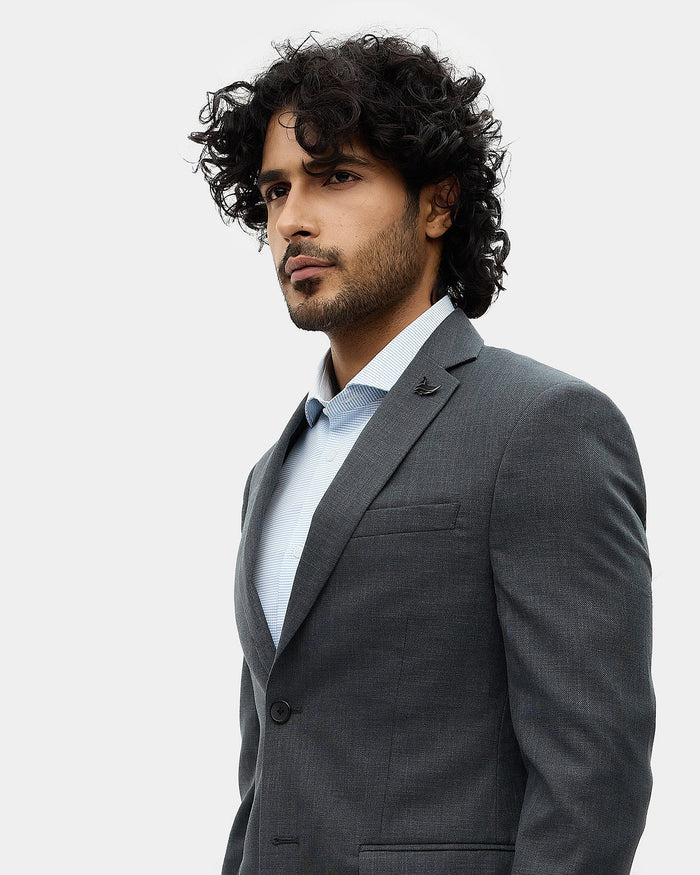 Charcoal Two Piece Textured Suit - Heckle