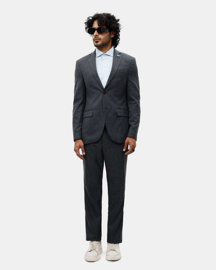 Charcoal Two Piece Textured Suit - Heckle