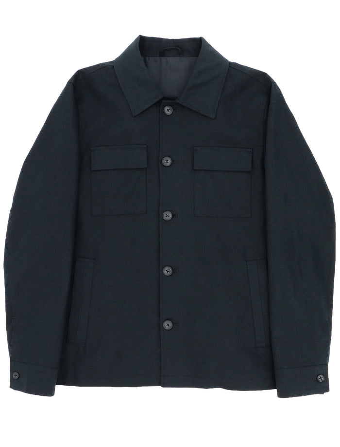 Chase Navy Linen Cotton Shacket