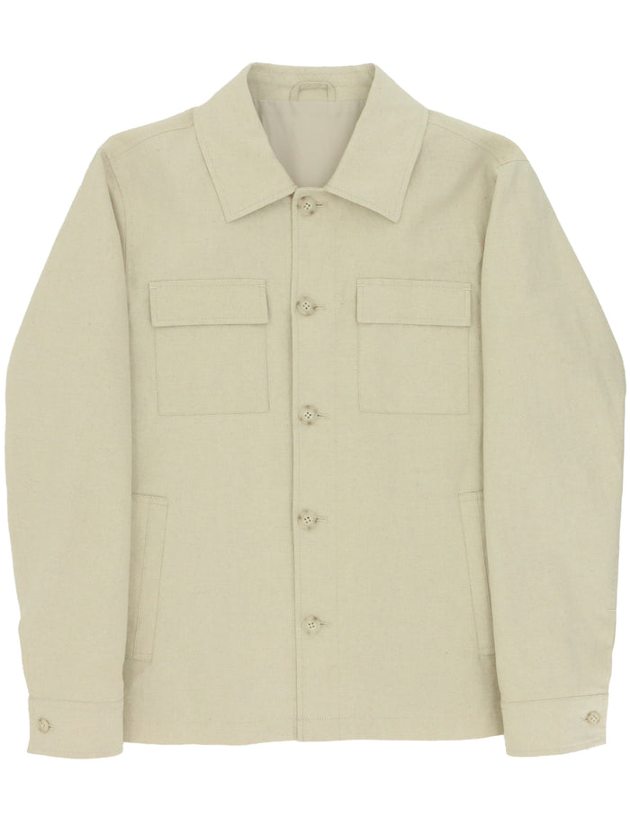 Chase Sand Linen Cotton Shacket