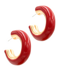 red chunky hoop earrings