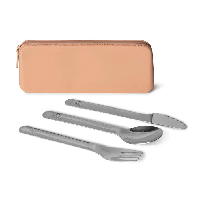 Citron Stainless Steel Cutlery with Silicone Pouch