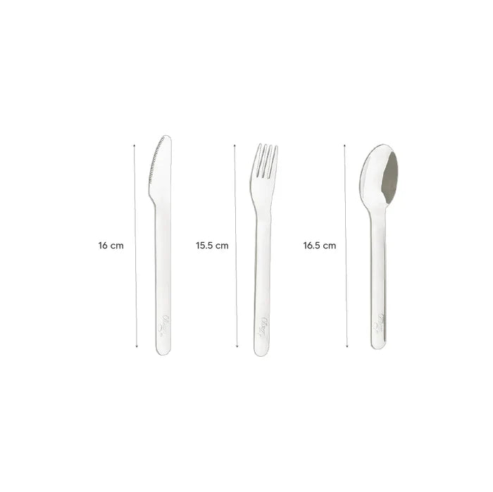 Citron Stainless Steel Cutlery with Silicone Pouch