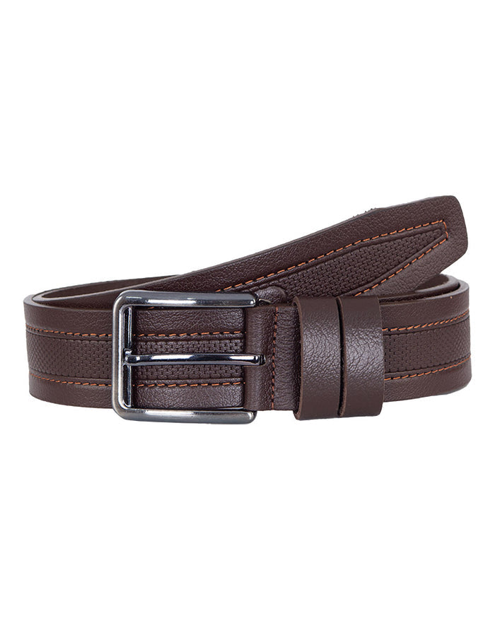 Classic Brown Leather Belt B53-Makrom