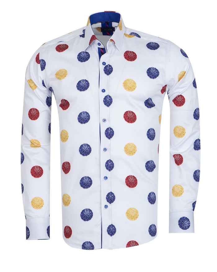 Colourful Balls Print Shirt with Matching Handkerchief-Makrom