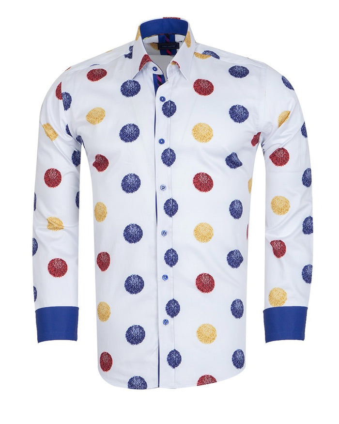 Colourful Balls Print Shirt with Matching Handkerchief-Makrom