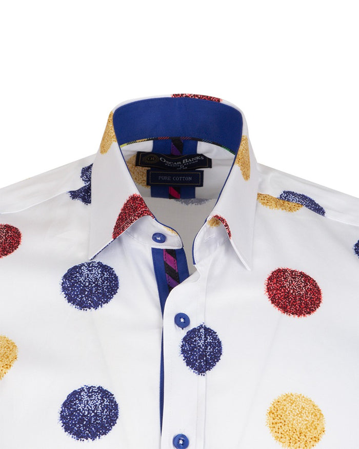 Colourful Balls Print Shirt with Matching Handkerchief-Makrom
