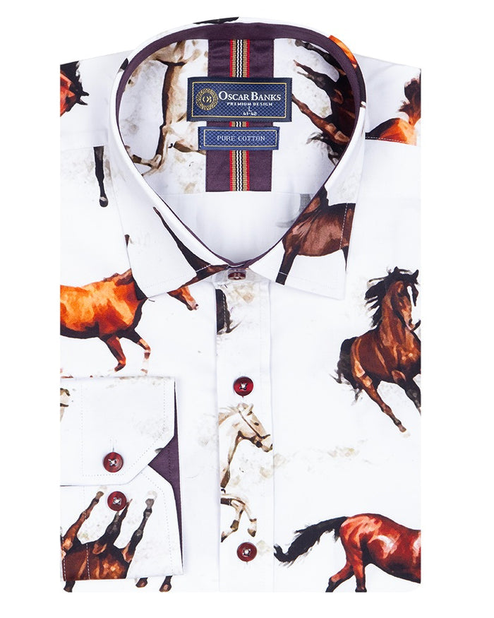Colourful Horses Print with Matching Handkerchief-Makrom